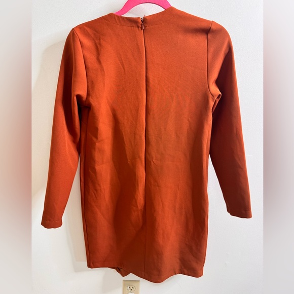 ASOS Rust Long Sleeve Button Dress - Picture 4 of 4